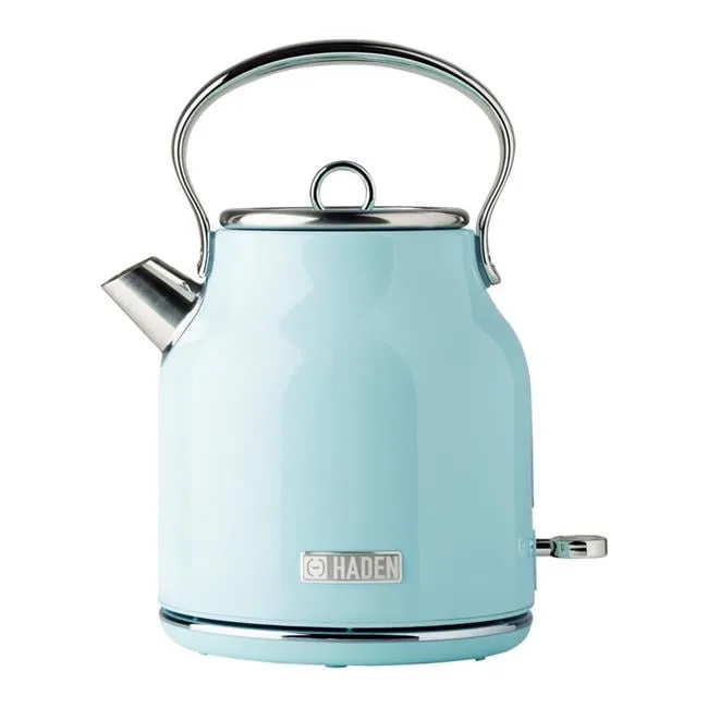 1.7L Heritage Traditional Stainless Steel Electric Tea Kettle, Turquoise