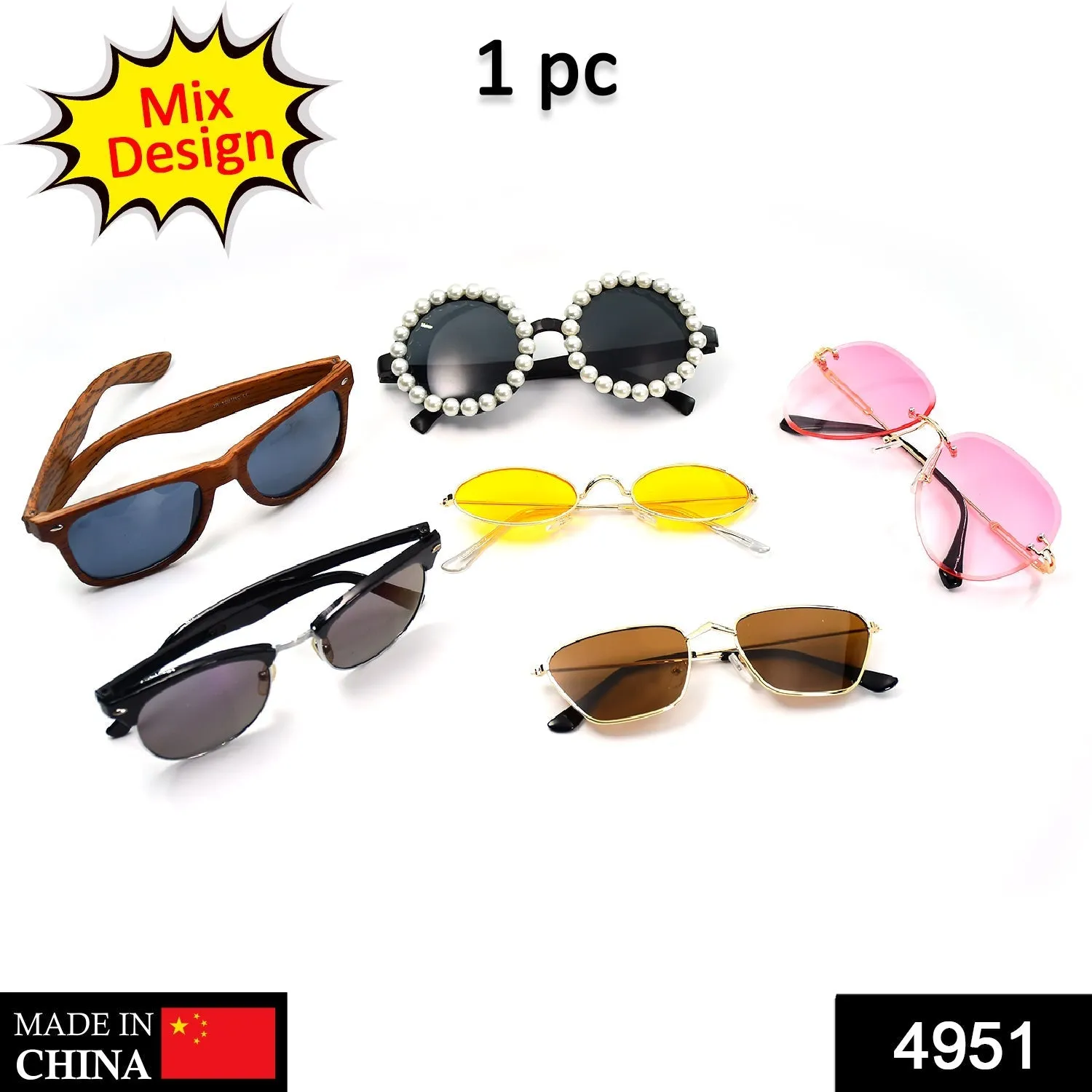 1Pc Mix frame Sunglasses for men and women. Multi color and Different shape and design.