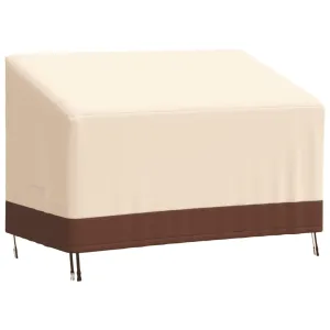 2-Seater Bench Cover Beige 132x71x56/81 cm 600D Oxford