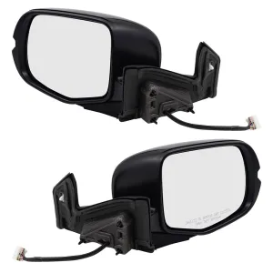 2019-2022 Honda Pilot EX-L/Special Edition/TrailSport Power Mirror Assembly Paint To Match Black Manual Folding With Heat-Signal-Memory Without Auto Dimming-RH Side View Camera Set LH RH 2019-2023 Honda Passport EX-L