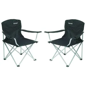 2x Outwell Catamarca Folding Chair Camping Caravan Fishing Black 2022 125kg