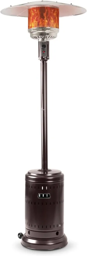 46,000 BTU Outdoor Propane Patio Heater with Wheels, Commercial & Residential, Havana Bronze, 32.1 X 32.1 X 91.3 Inches (Lxwxh)