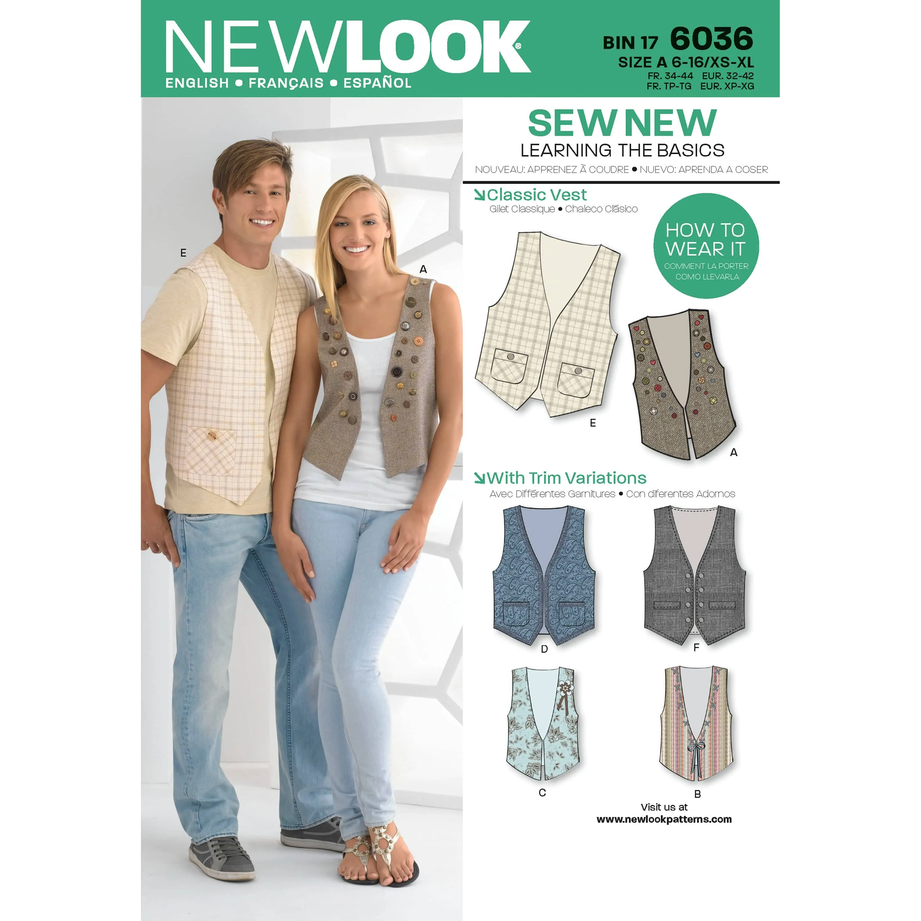 6036 Misses' & Men's Vests