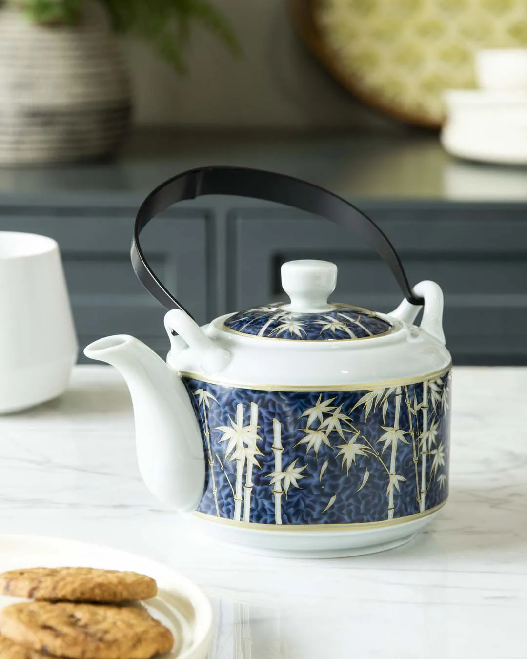 Bamboo Ceramic Tea Kettle