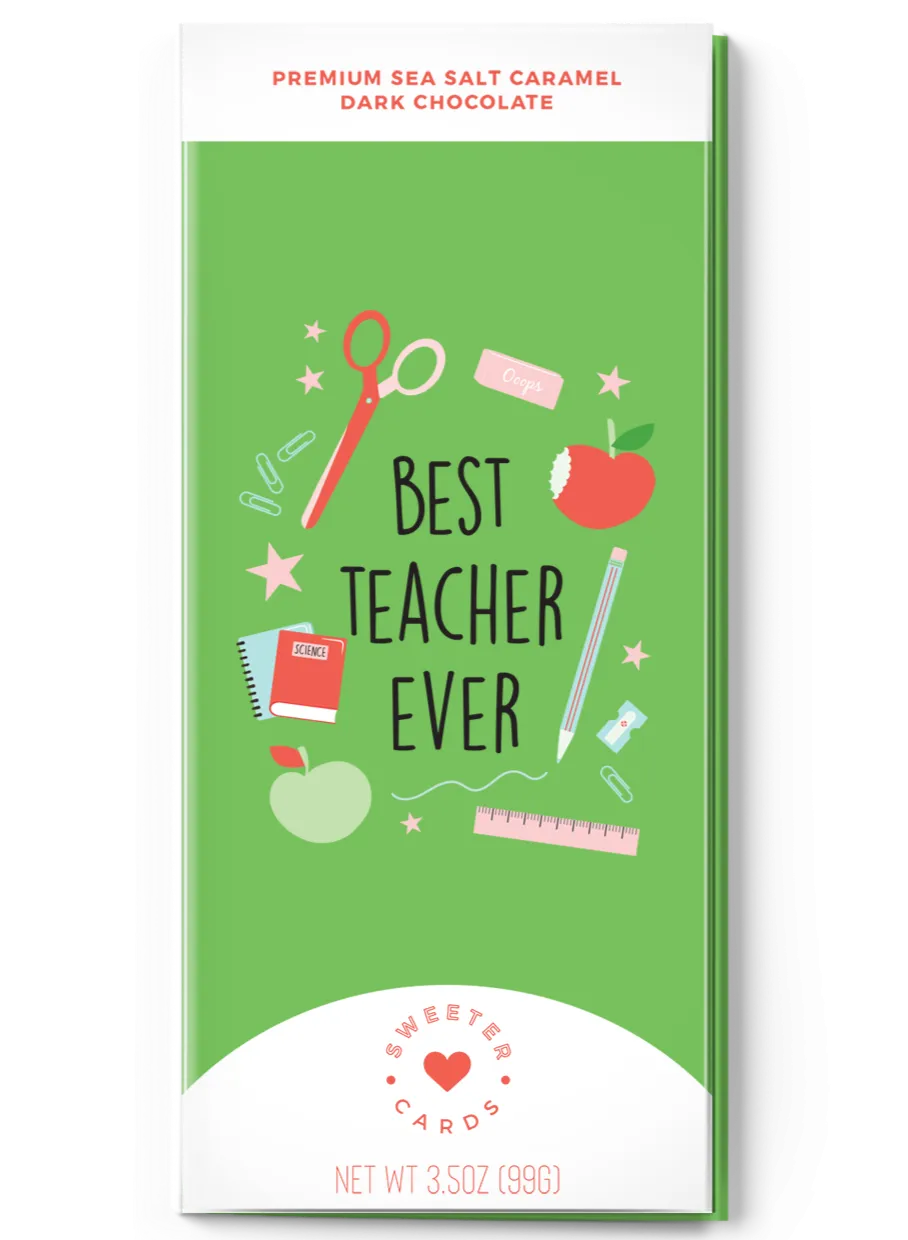 Best Teacher Ever Chocolate Greeting Card