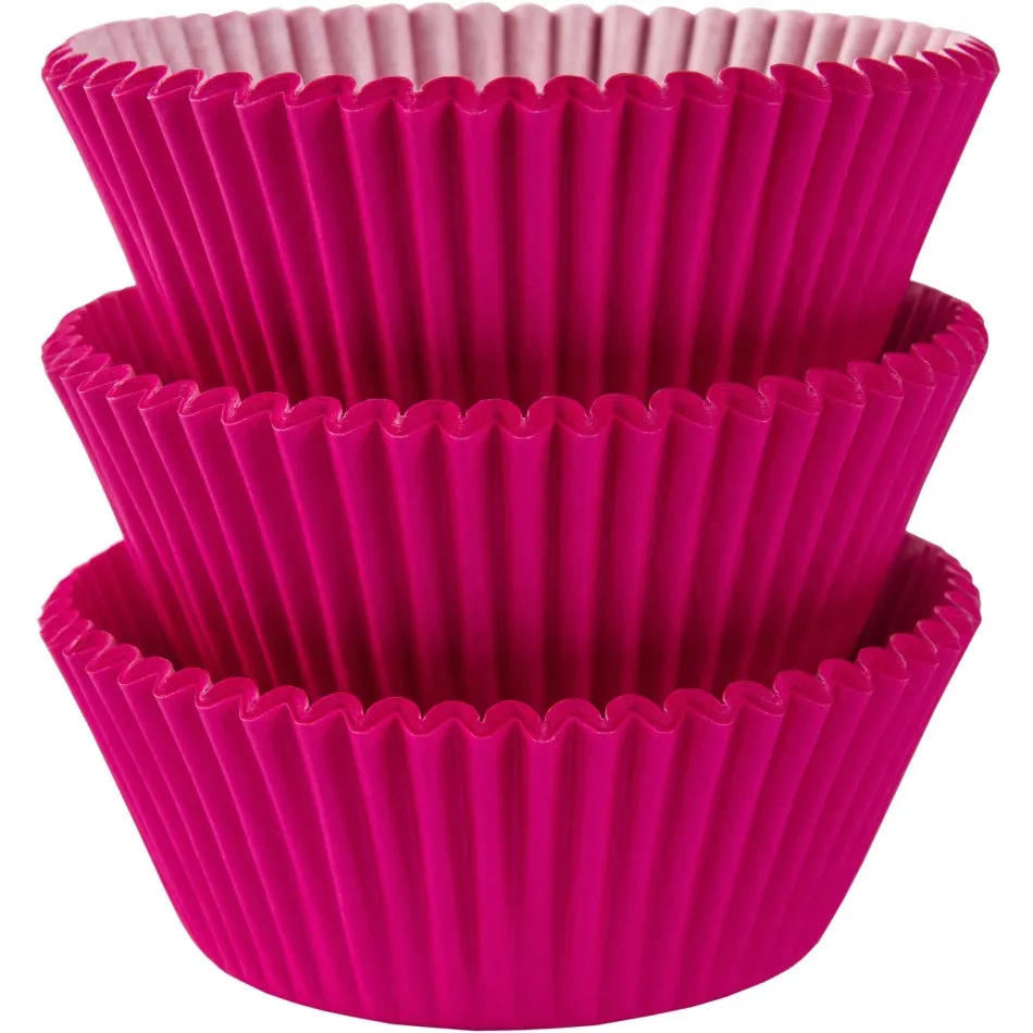 Bright Pink Mini Cupcake Cases 100pk