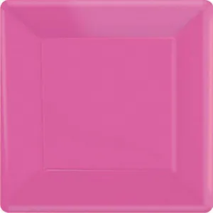 Bright Pink NPC Square Paper Plates FSC 23cm 20pk