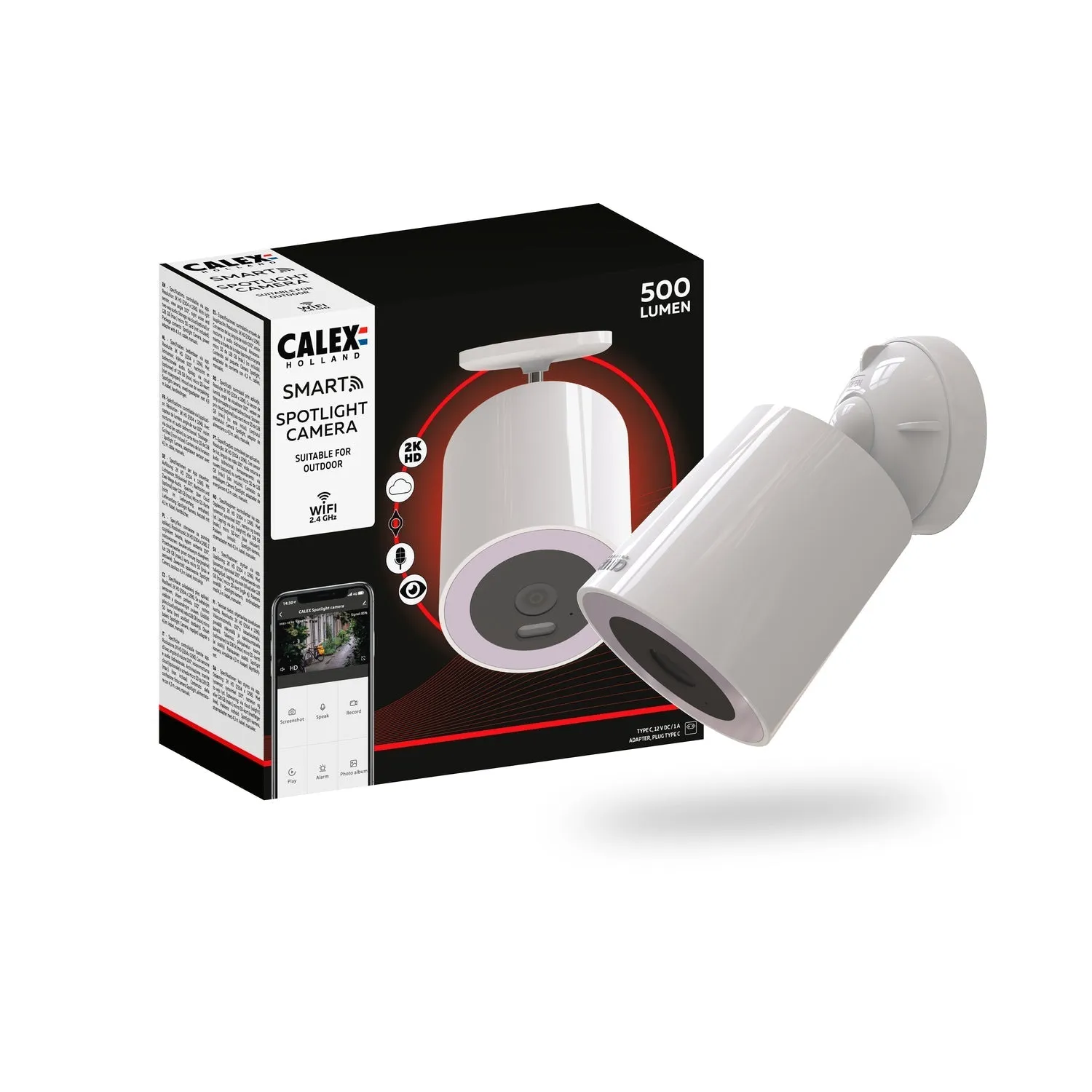 Calex Spotlight Security Camera - For outdoors - 2K