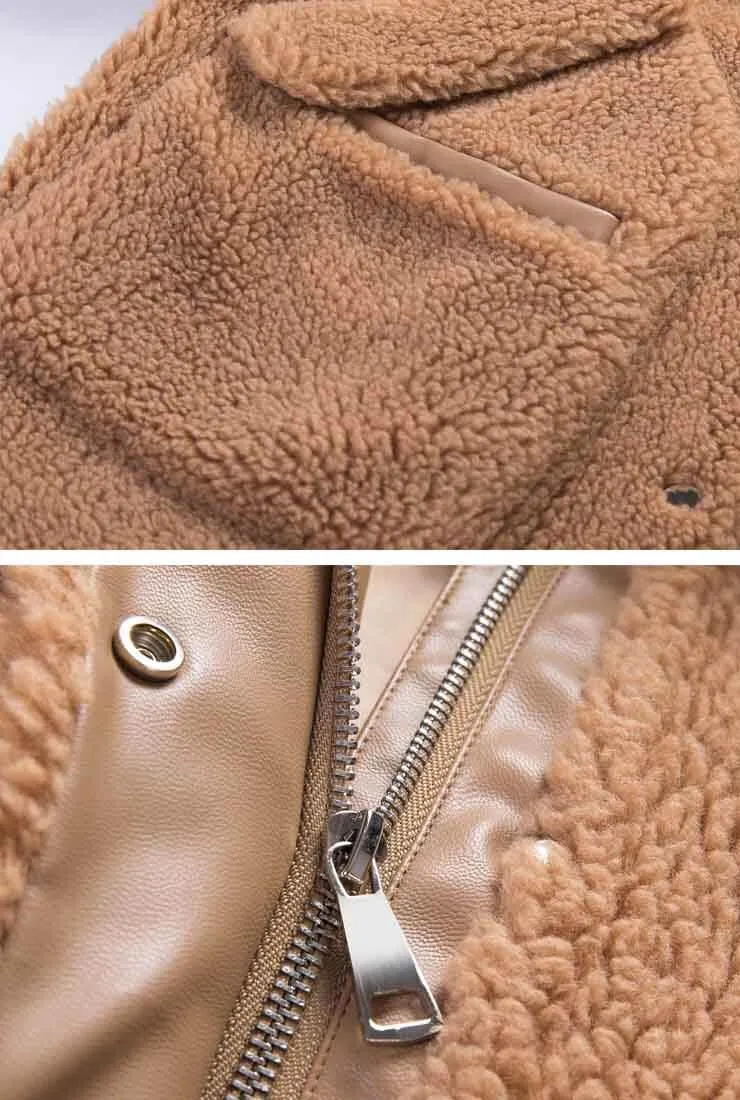 Camel Wool Loose Long Teddy Bear Coat