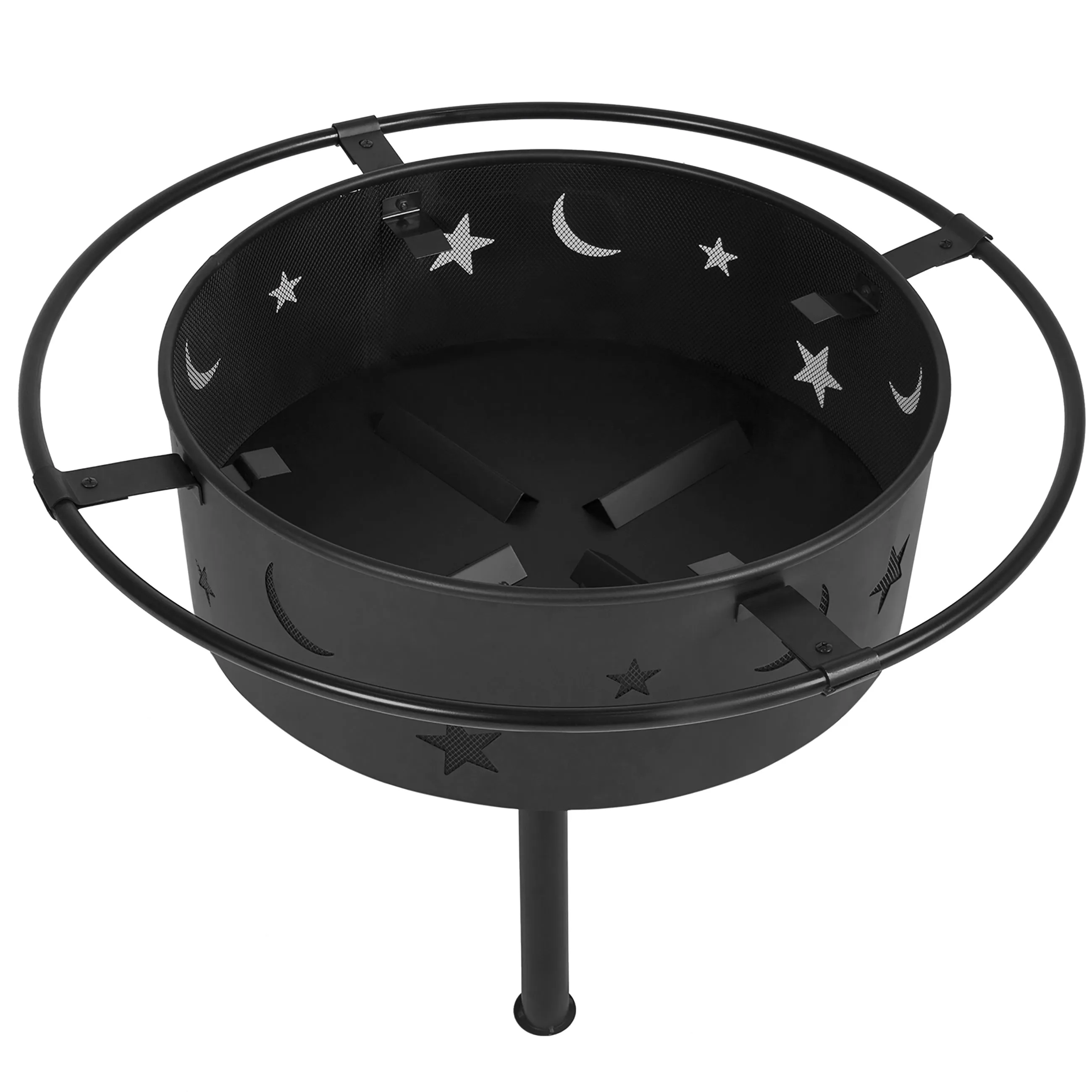 Cams "Crappie Pit"Outdoor Fire Pit, Stars and Moon, Black