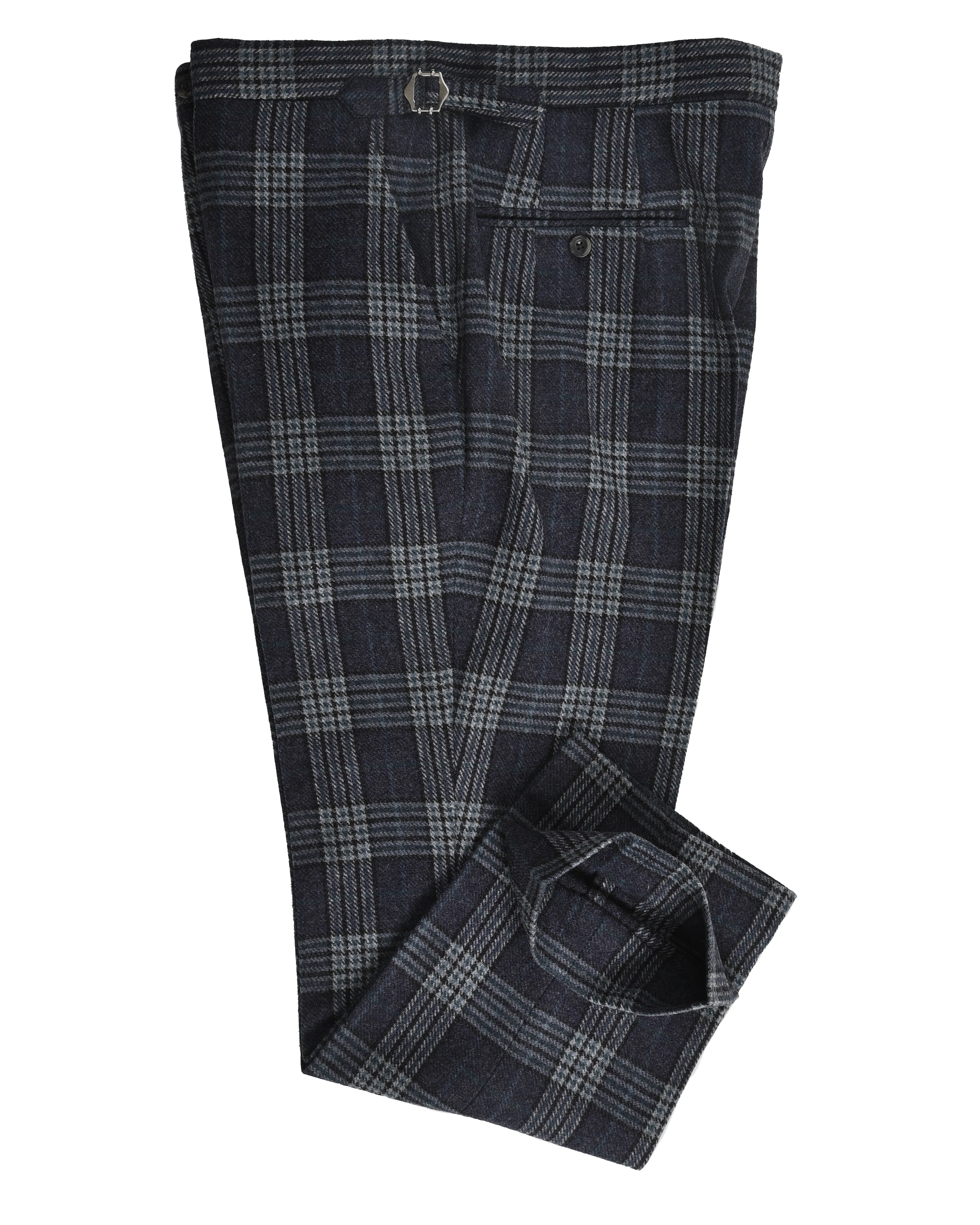 Cerruti Blue Green Wool Plaid Pants