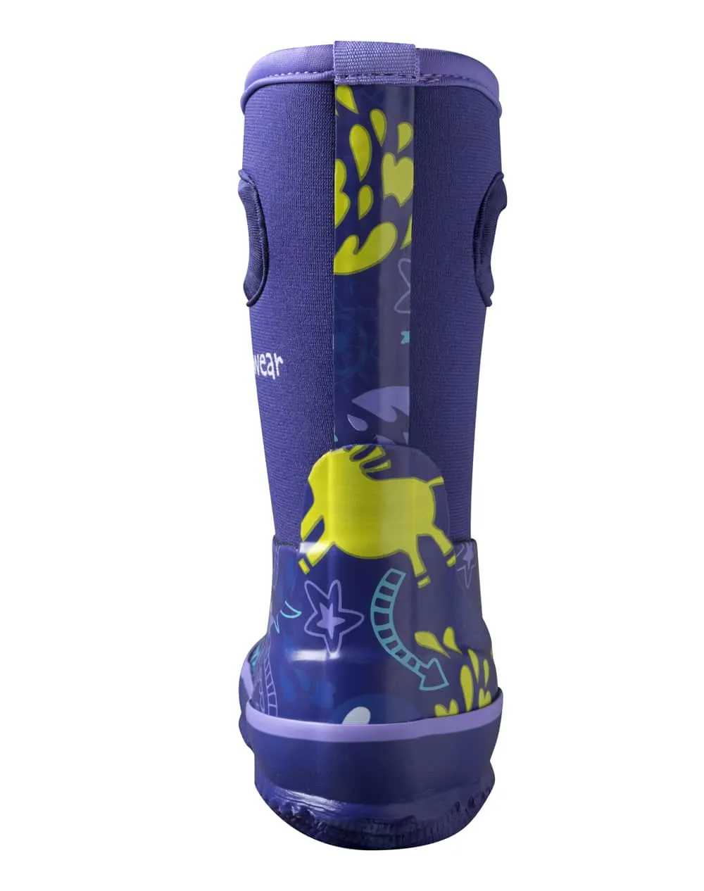 CHILDREN’S NEOPRENE RAIN/SNOW BOOTS, PURPLE UNICORN