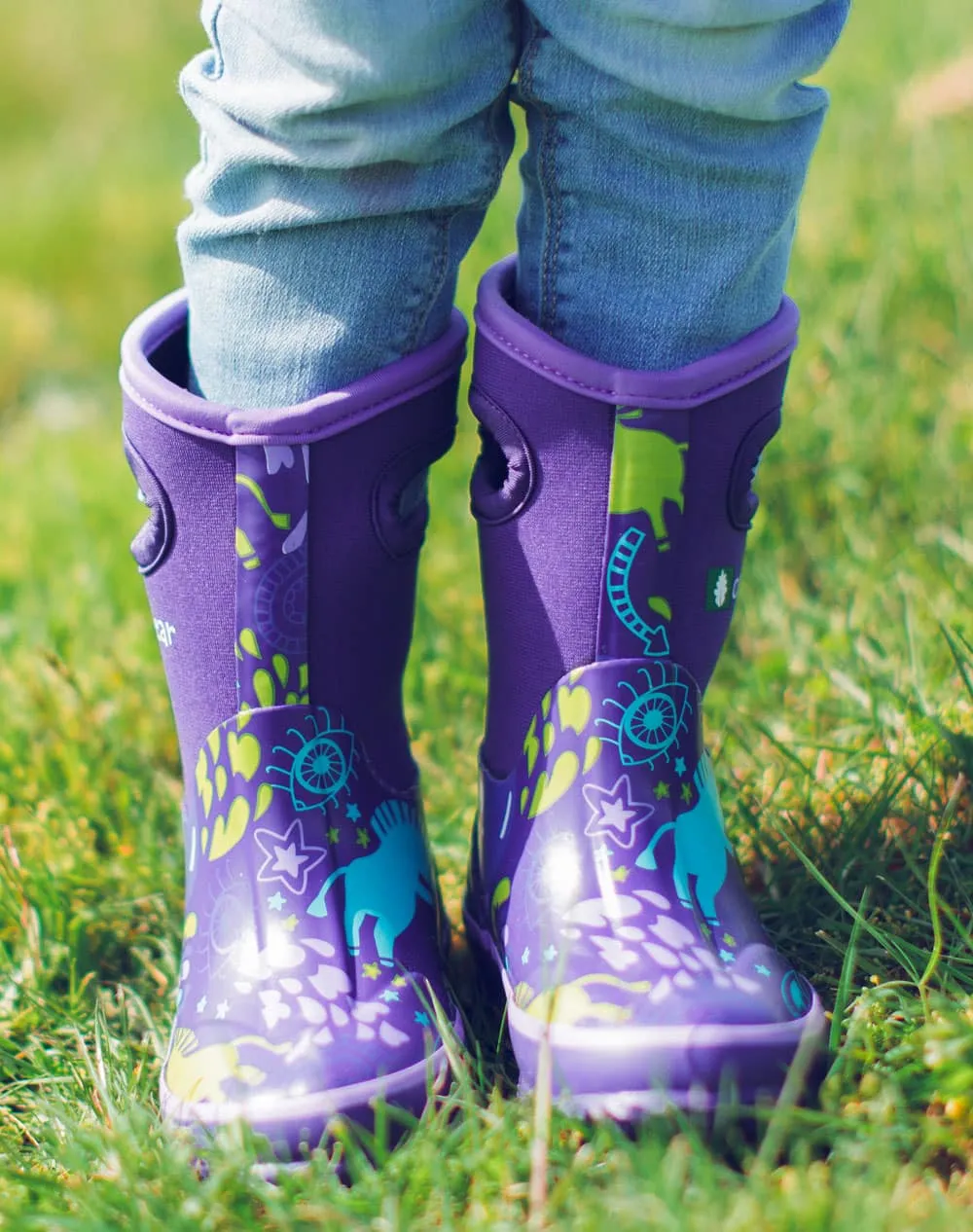 CHILDREN’S NEOPRENE RAIN/SNOW BOOTS, PURPLE UNICORN