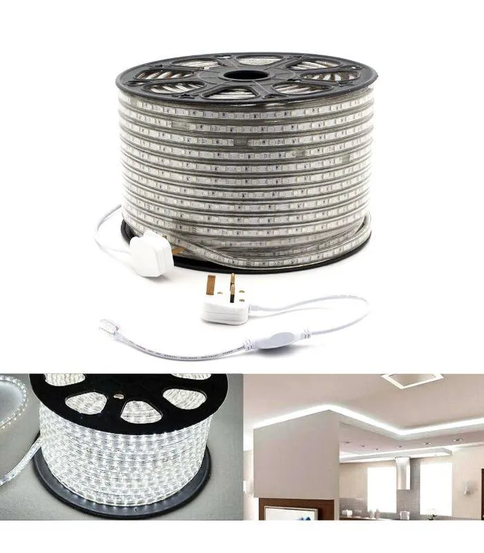 Cool White LED Strip Light 220V 240V 2835 IP65 Waterproof 120LED/m Full Kit