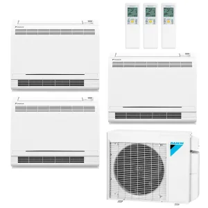 Daikin 3-Zone Floor Standing Ductless Mini-Split 24000 BTU Heat Pump Air Conditioner 9k   9k   9k - 18 SEER2