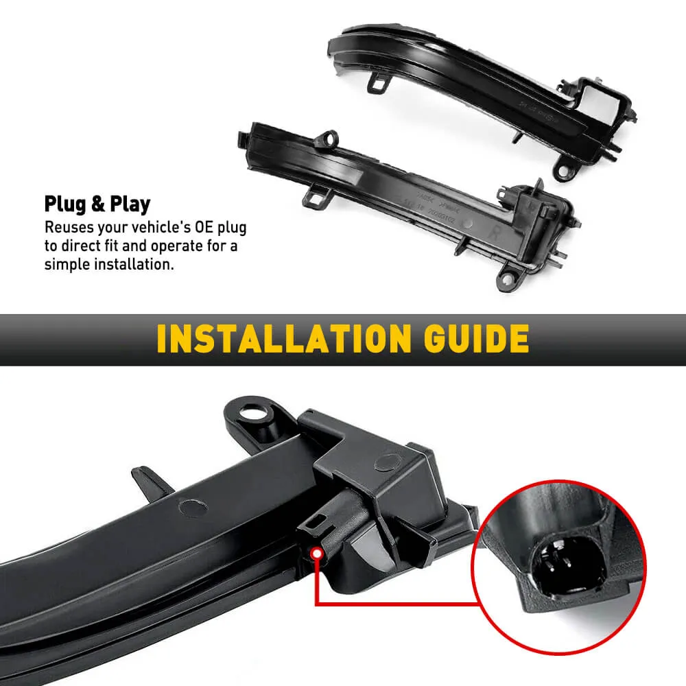 Dynamic Sequential LED Side Mirror Turn Signal Light for BMW 1/2/3/4 Series, X1, E84, i3 Models