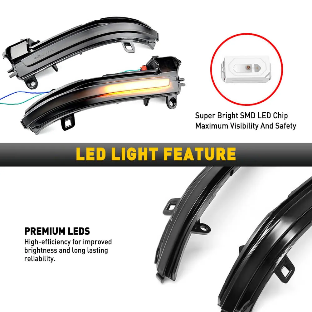 Dynamic Sequential LED Side Mirror Turn Signal Light for BMW 1/2/3/4 Series, X1, E84, i3 Models