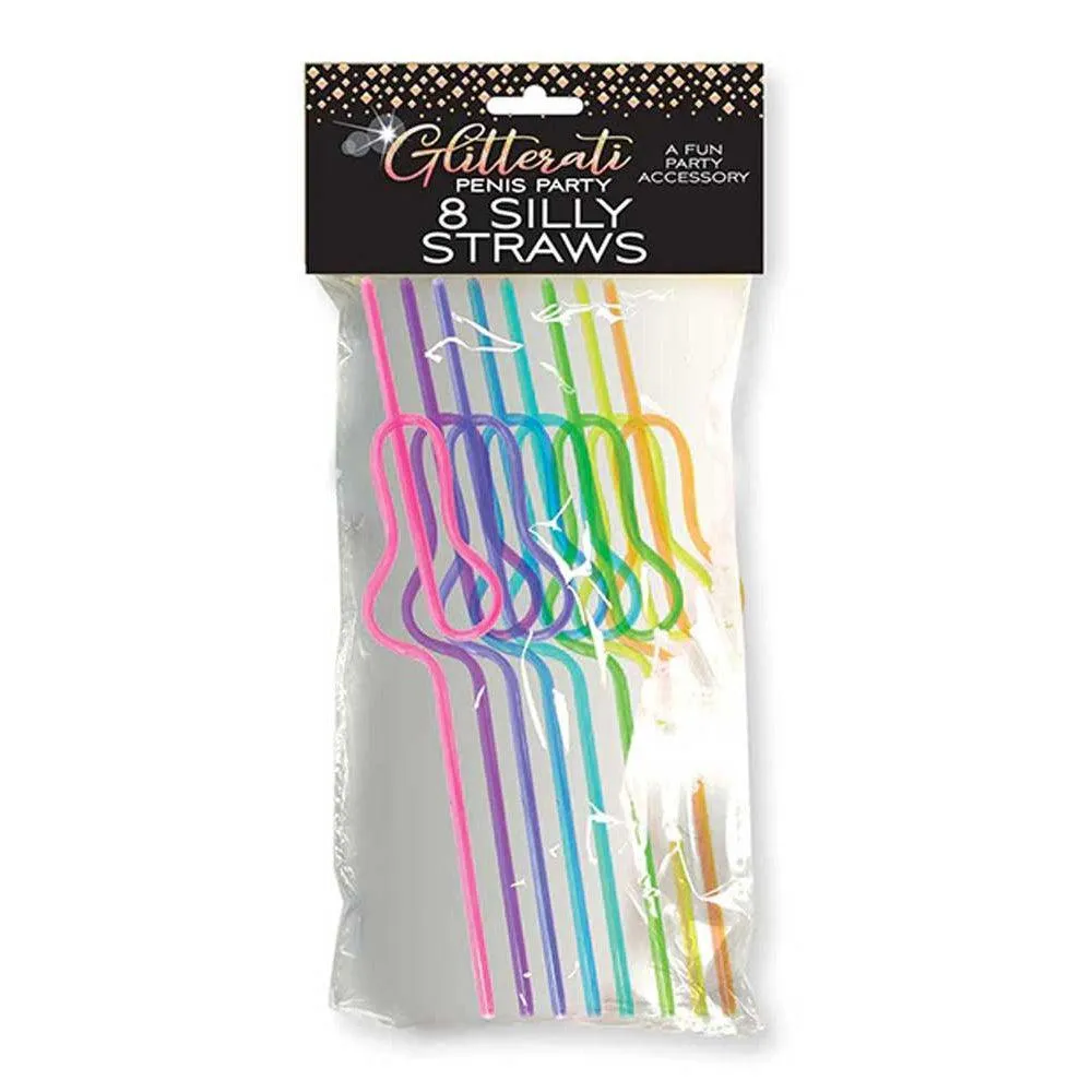 Glitterati Silly Penis Straws 8 Ct