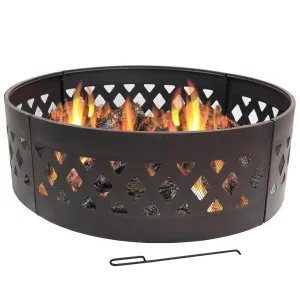 Heavy Duty Crossweave Campfire Ring, 36 Inch by Sunnydaze