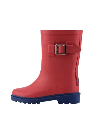 KID’S BUCKLE RUBBER RAIN BOOTS RED & NAVY