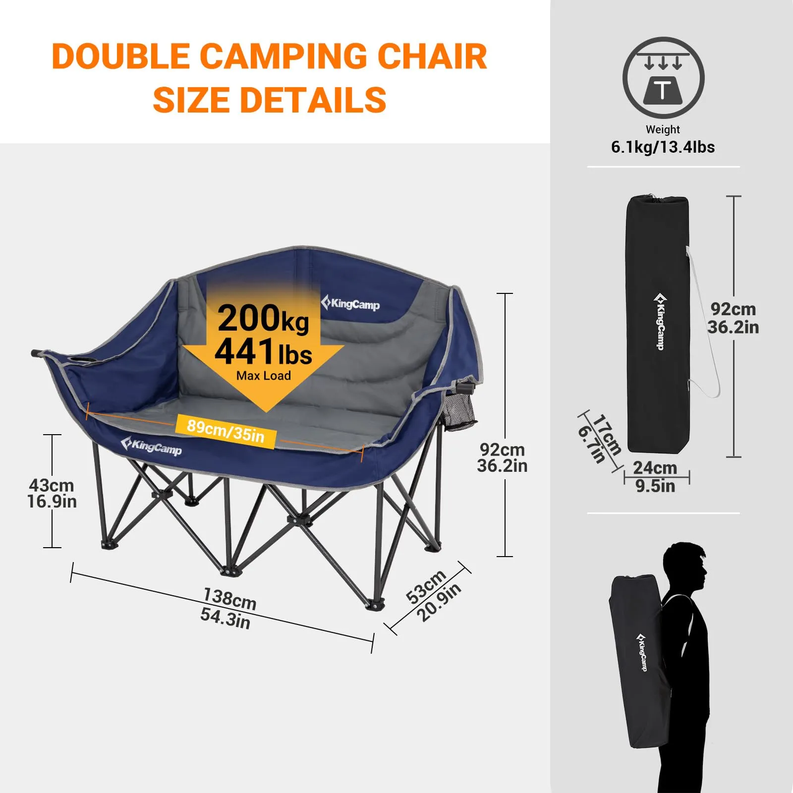 KingCamp Loveseat Double Seat Chair