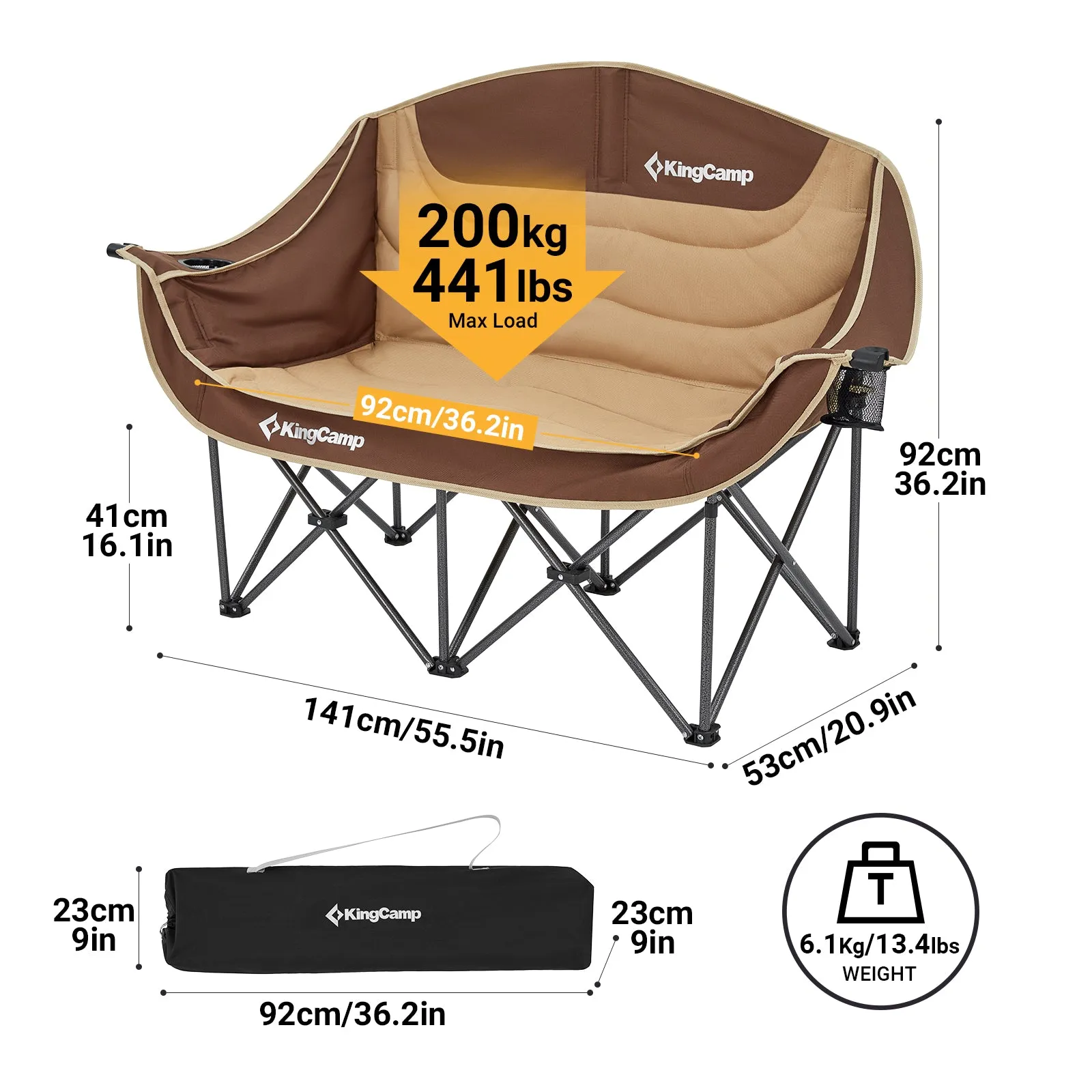 KingCamp Loveseat Double Seat Chair