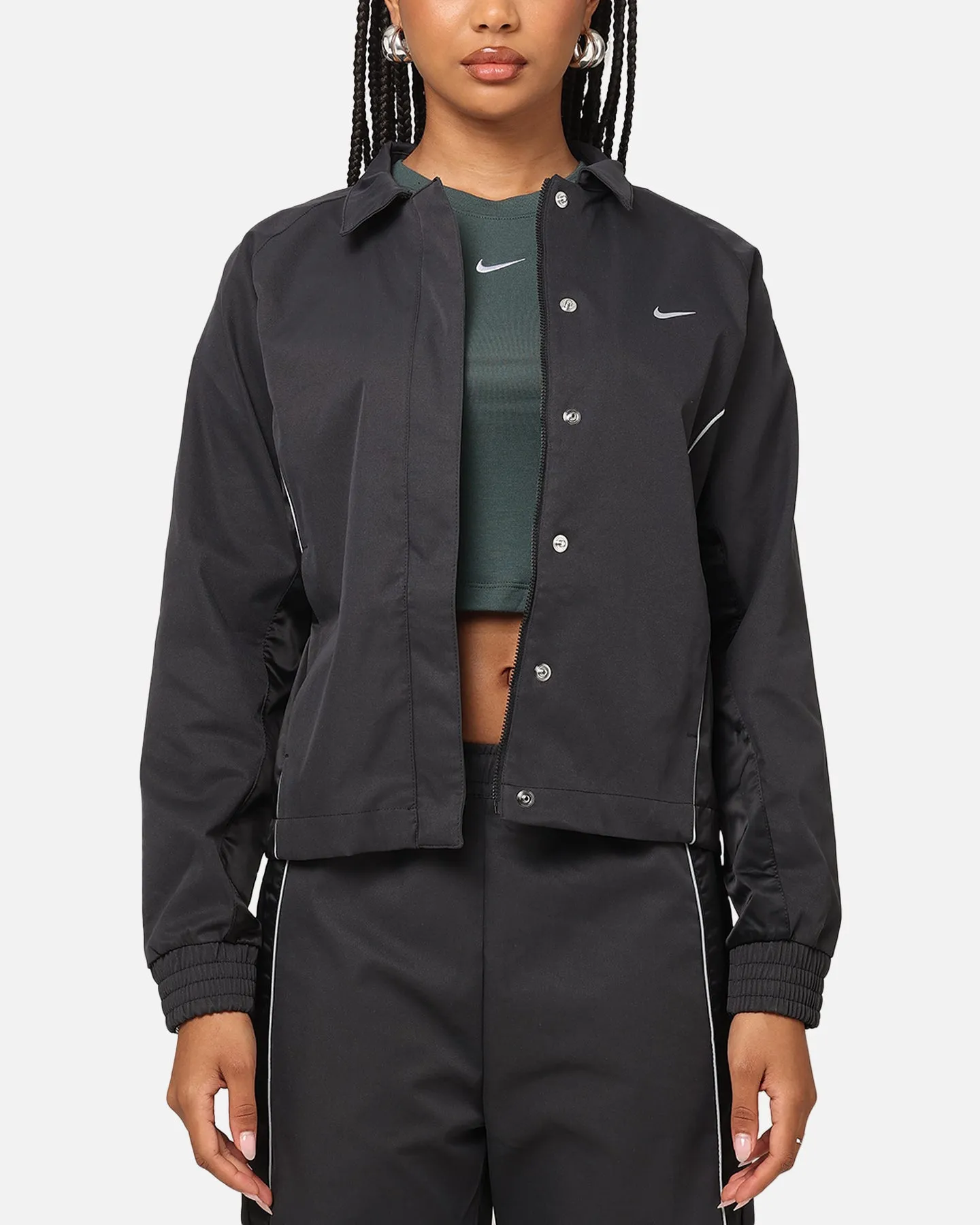 Nike Women's Sportswear Woven Full Zip Jacket Black/Black