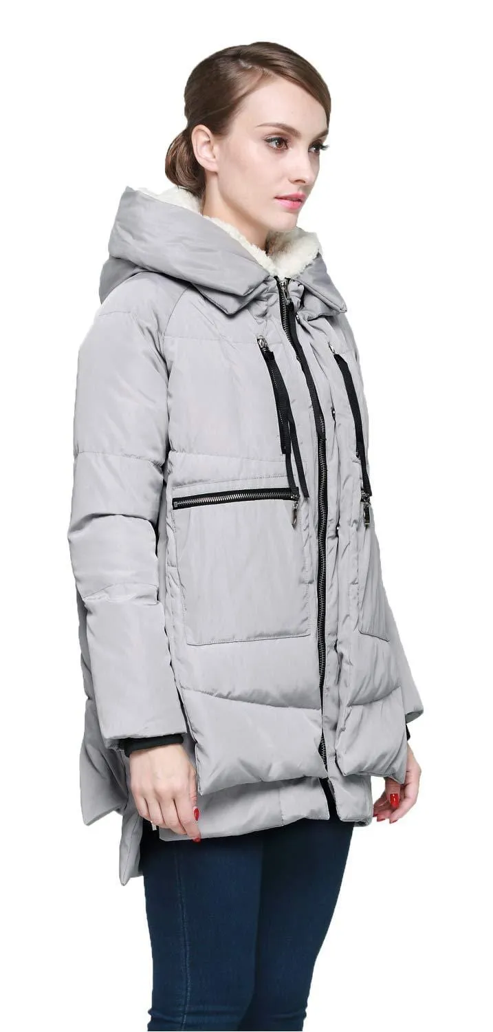 Orolay Women's Thickened Down Jacket (L, Gray)