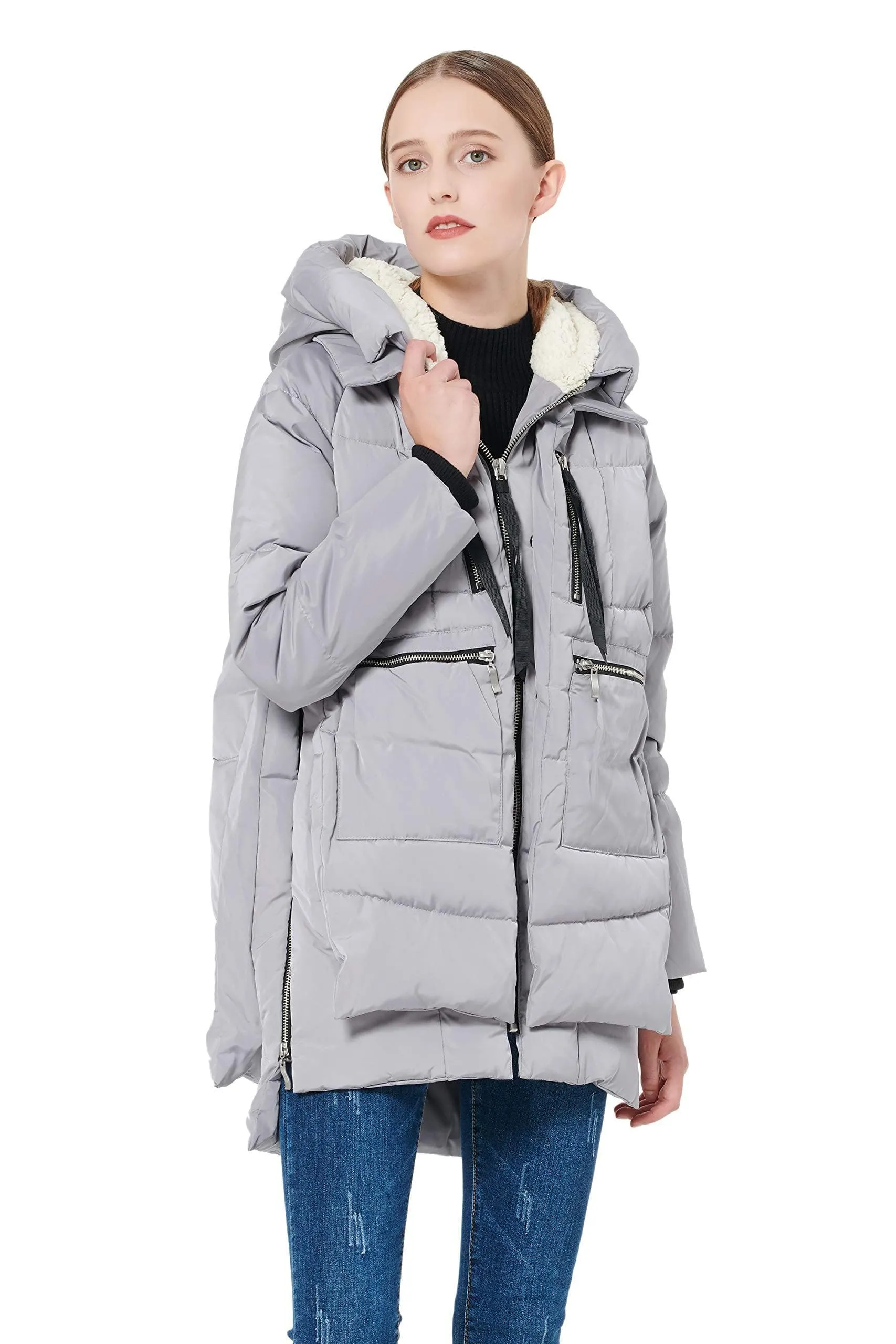 Orolay Women's Thickened Down Jacket (L, Gray)