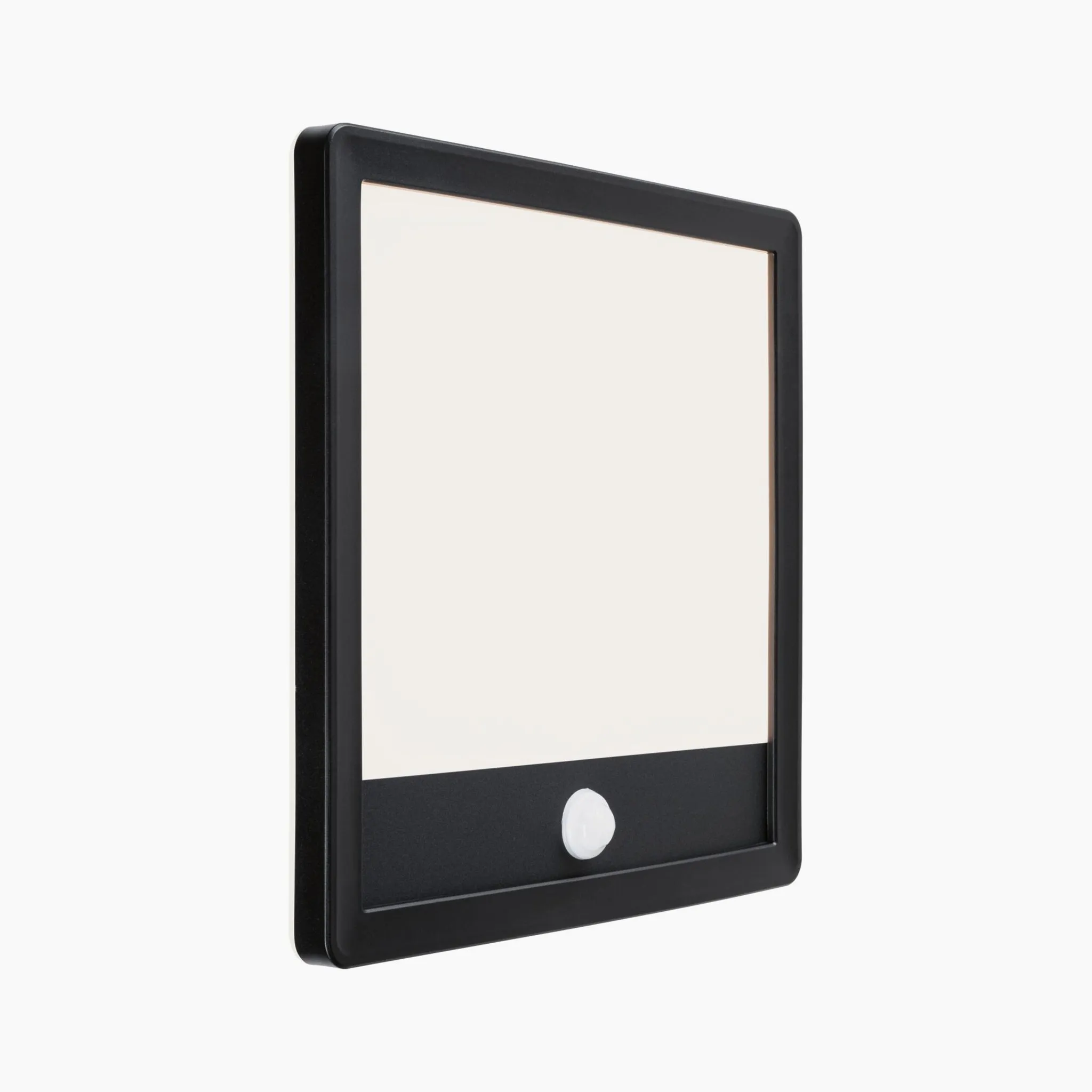 Outdoor Lamina 15.5W LED Backlit Square Wall Light with Motion Detection in Black