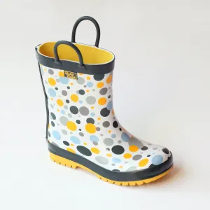 Pluie Pluie Girls Three Tone Multi Dot Rain Boots