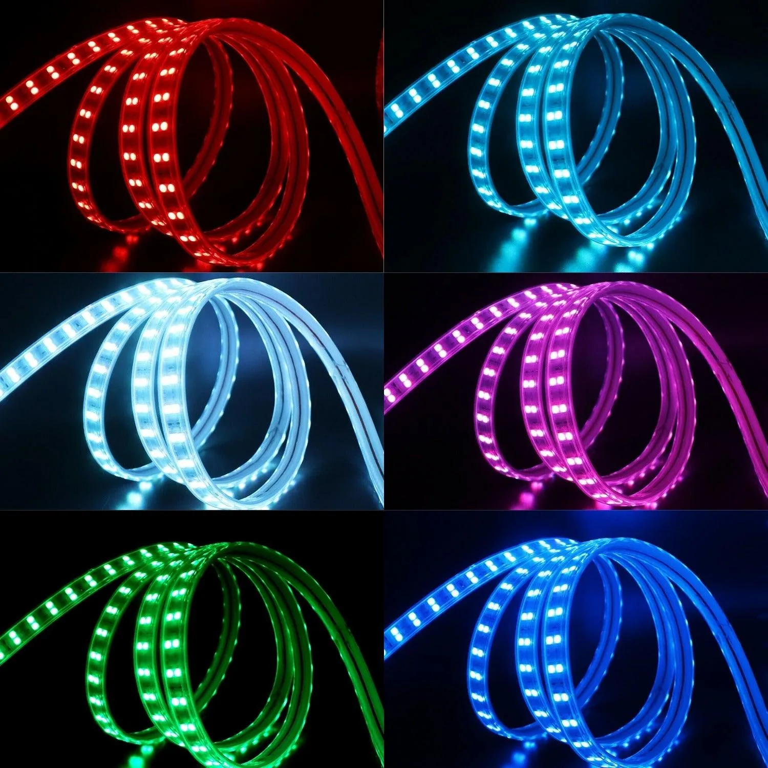 RGB LED Strip Light 220V 240V 120 LEDs/m IP65 Waterproof Full Kit