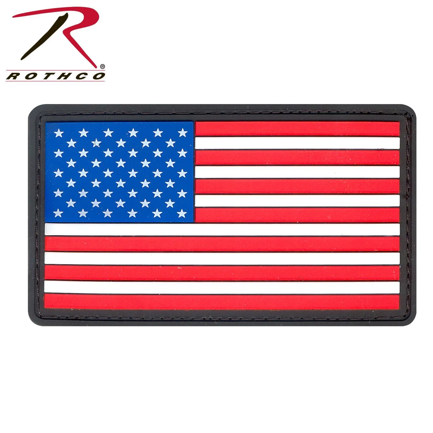 Rothco PVC US Flag Patch With Hook Back