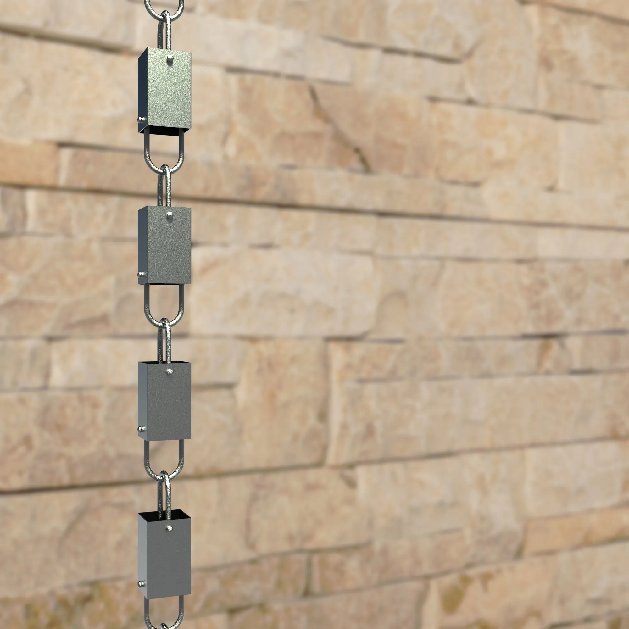 Square Link Rain Chain (Gray)