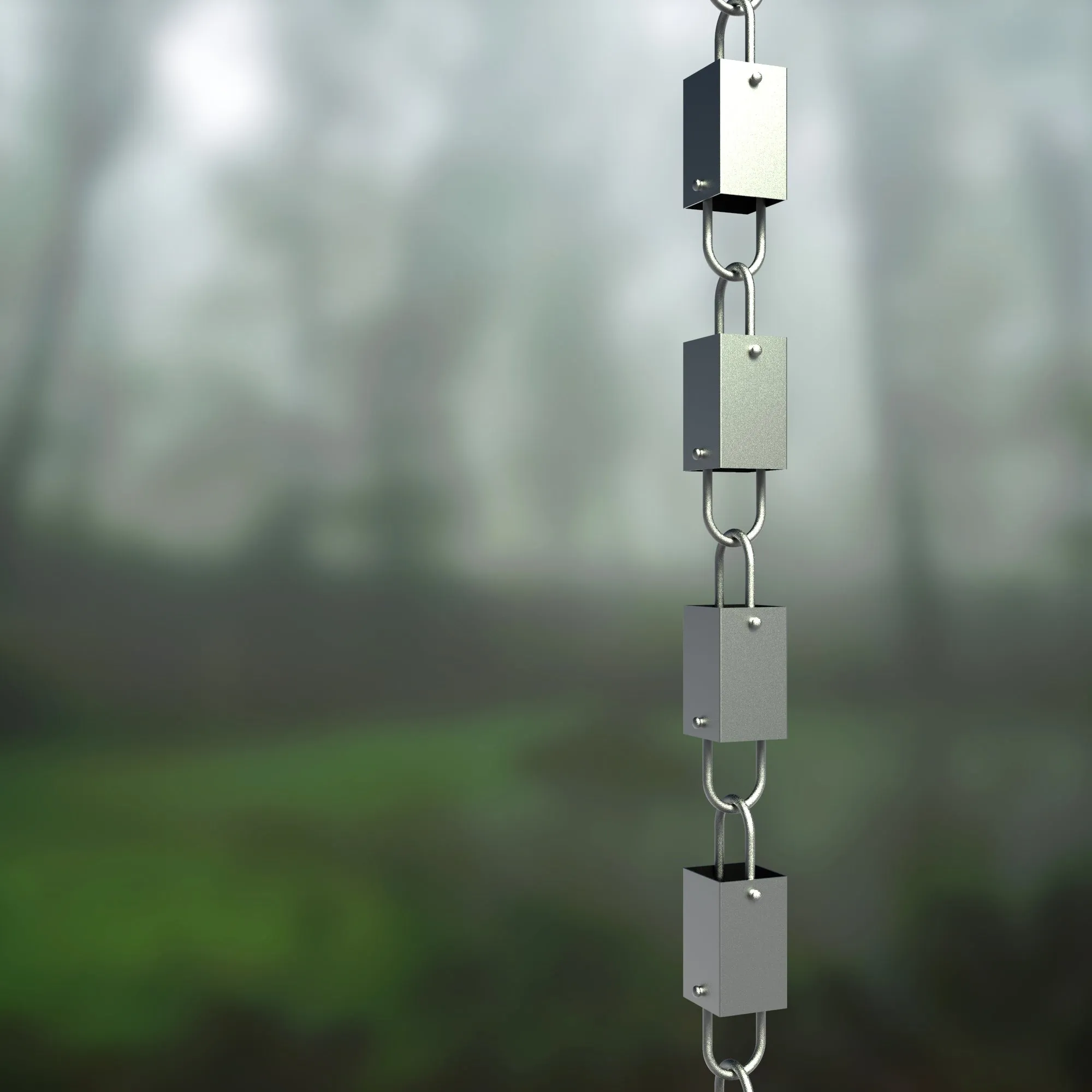 Square Link Rain Chain (Gray)