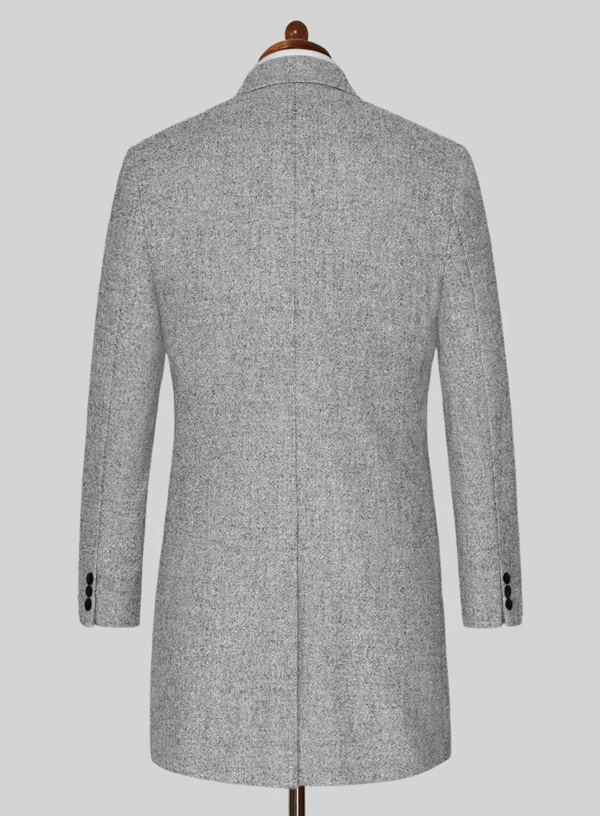 Vintage Plain Gray Tweed Overcoat