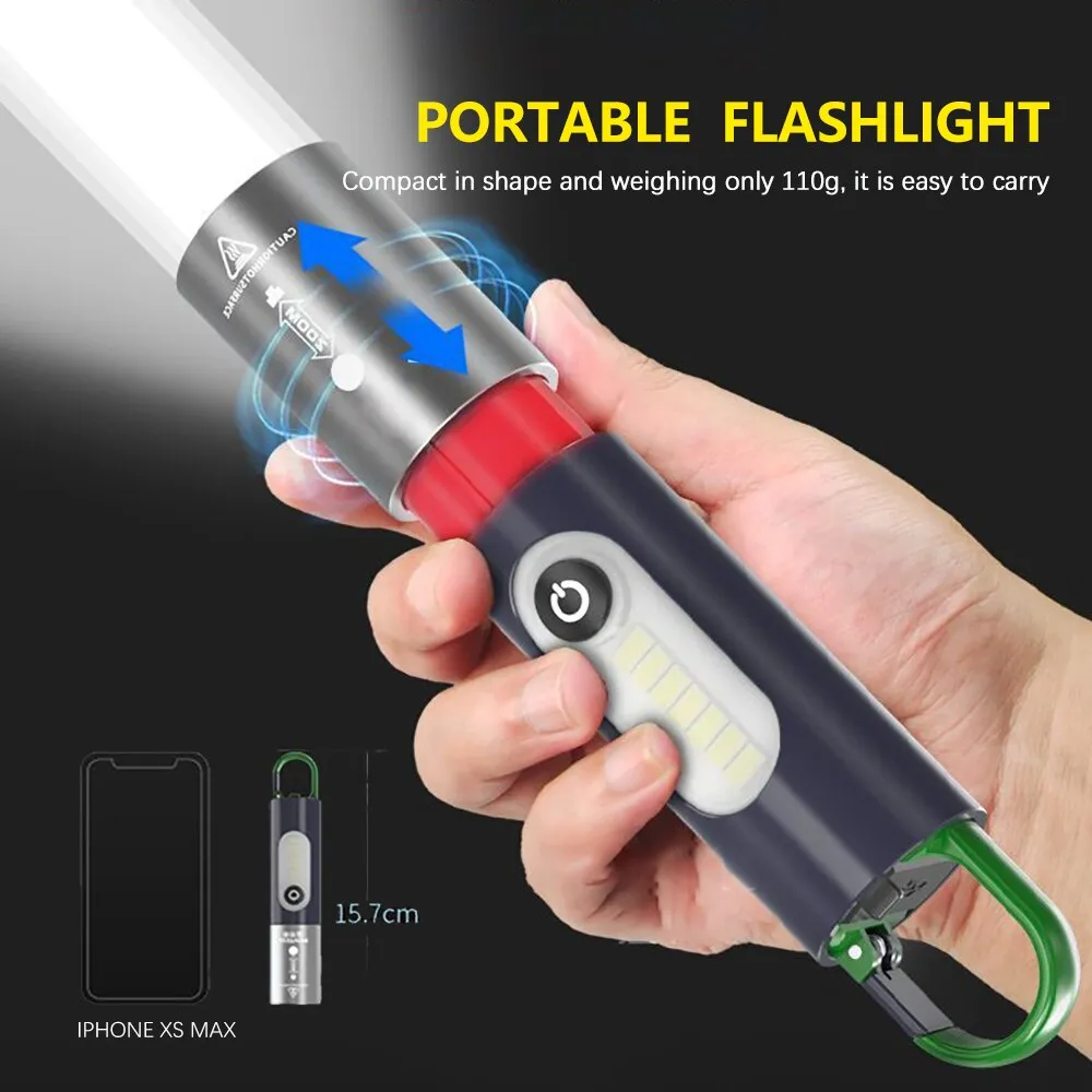 Zoom Ultra-Bright Pocket Led Outdoor Flashlight